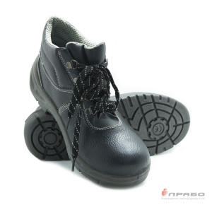 Ботинки кожаные "Олимп" с подошвой ПУ чёрные