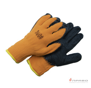 Перчатки акриловые утеплённые с 1/2 облива вспененным латексом