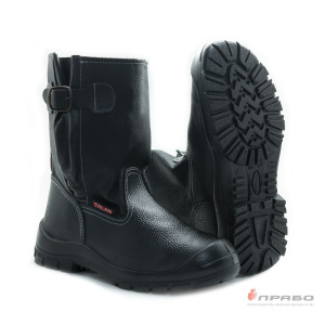 Сапоги юфть/кирза с подошвой ПУ чёрные