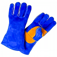 Краги Утепленные спилковые пятипалые "Blue Welder"