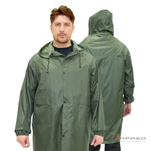 Плащ влагозащитный нейлоновый с ПВХ-покрытием зелёный