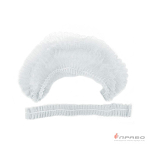 Шапочка одноразовая "Шарлотта" белая из спанбонда