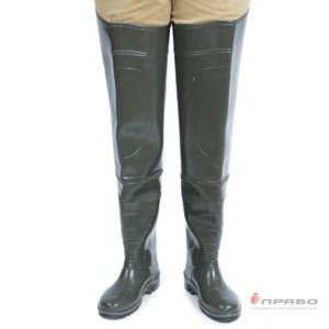 Сапоги проходческие ПВХ артикул 163 с металлическим подноском (90 см) оливковые