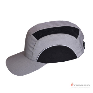 Каскетка защитная с вставкой из ABS-пластика и СОП серая