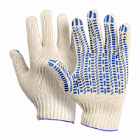 Перчатки хб с ПВХ, 5-ти нитка "Протектор Супер" 7,5 класс (уп.200 пар)