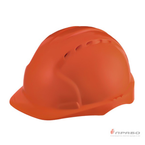 Каска защитная "Эталон" с храповиком из ударопрочного полипропилена с креплением для наушников оранжевая