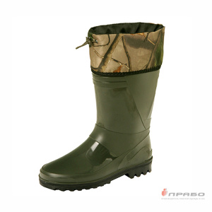 Сапоги мужские ПВХ "Дюна 141/01" зелёные (29 см с надставкой)