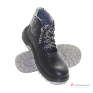 Ботинки кожаные "Нитро-22-422-ПУ-Р" с подошвой ПУ/нитрил и КП чёрные