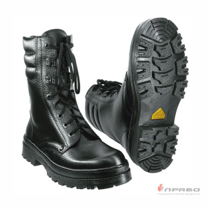 Ботинки хромовые "ОМОН Люкс" на подошве ТЭП с нескользящим протектором чёрные