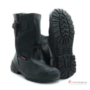 Сапоги кожаные "Вектор" c подошвой ПУ чёрные