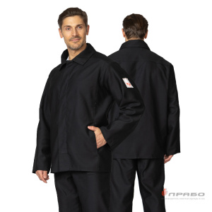 Костюм жаростойкий молескиновый с огнестойкой пропиткой ТУ 2 чёрный (куртка и брюки)