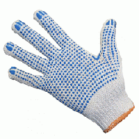 Перчатки хб с ПВХ Экстра 5-ти нитка "Точка" 7,5 класс (уп.200 пар)