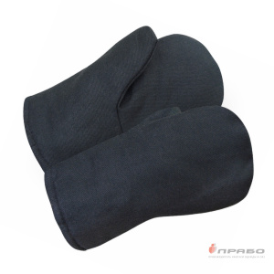 Рукавицы хлопчатобумажные из диагонали утеплённые ватином чёрные