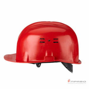 Каска защитная строительная из ударопрочного пластика с креплением для наушников красная