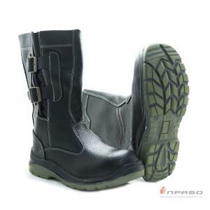 Сапоги кожаные "Викинг Нитро" с подошвой ПУ/нитрил и КП чёрные