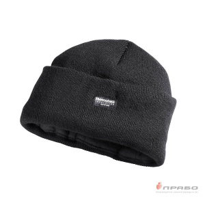 Шапка зимняя "Тинсулейт" универсальная трикотажная с подкладкой из флиса чёрная