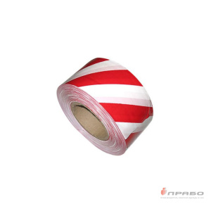 Лента оградительная "Стандарт" красно-белая 75 мм 35 мкм, 100 п.м.
