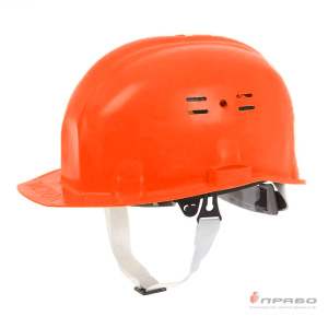 Каска защитная строительная из ударопрочного пластика с креплением для наушников оранжевая
