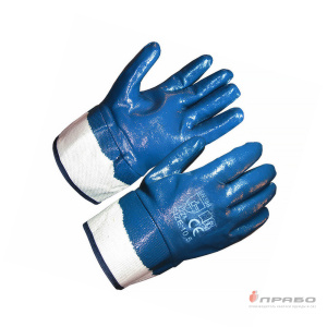 Перчатки нитриловые с двойным обливом и манжетой крага