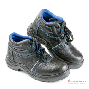 Ботинки кожаные "Викинг-Нитро-12Р" с подошвой ПУ/нитрил и МП чёрные