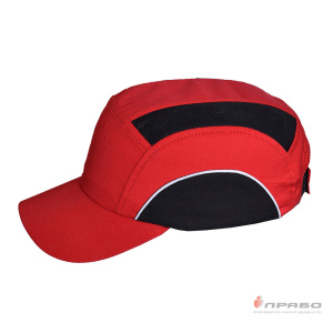 Каскетка защитная с вставкой из ABS-пластика и СОП красная