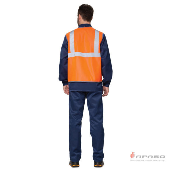 Жилет сигнальный "Спектр Лайт 2П" оранжевый на пуговицах с карманами