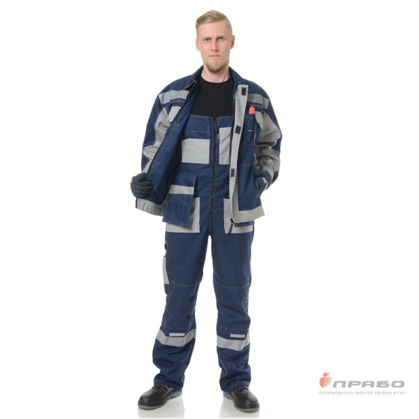 Костюм мужской "Бренд Корпоратив" тёмно-синий/светло-серый