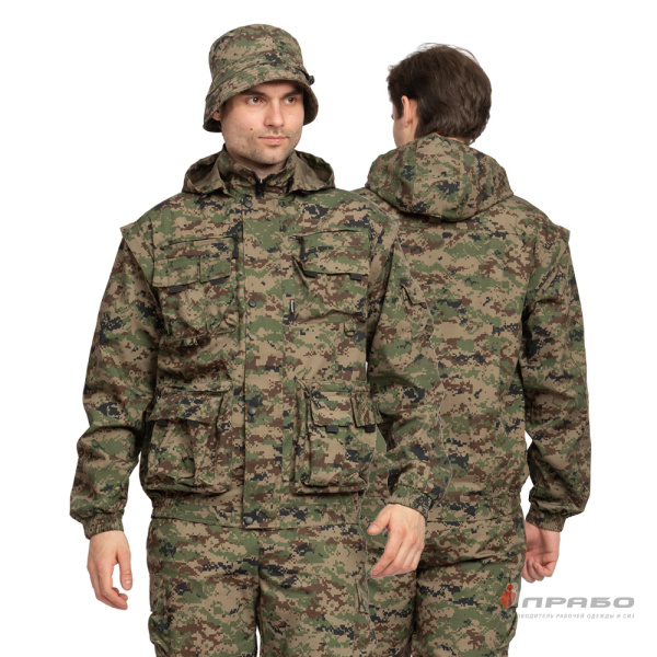 Костюм мужской "Раптор" рип-стоп КМФ цифра 301-01 (куртка и брюки)