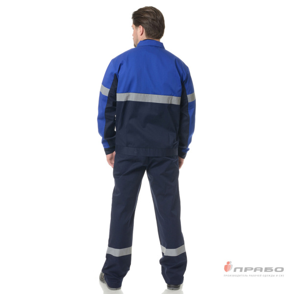 Костюм антистатический мужской "Вираж-Антистат" тёмно-синий/василёк (куртка и брюки)