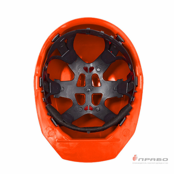 Каска защитная строительная из ударопрочного пластика с креплением для наушников оранжевая