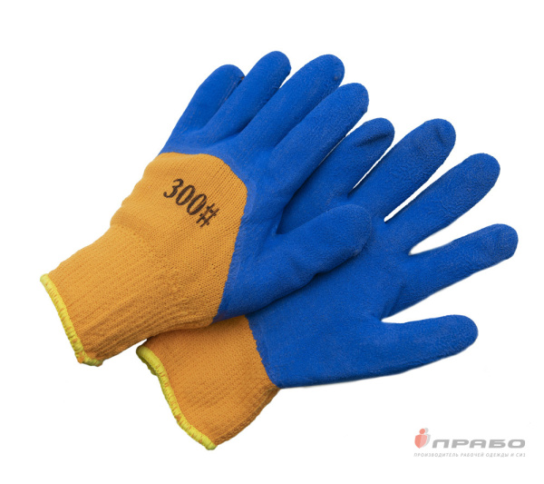 Перчатки акриловые утеплённые с 3/4 облива вспененным латексом