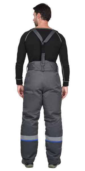 Костюм СИРИУС-РОСТ-АРКТИКА куртка, брюки, т.серый с васильковым и СОП 50 мм