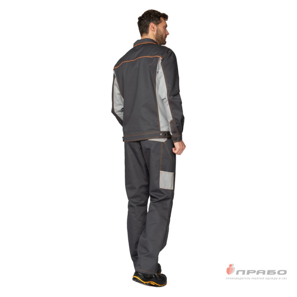 Костюм мужской "Бренд 1 2020" тёмно-серый/светло-серый (куртка и брюки)
