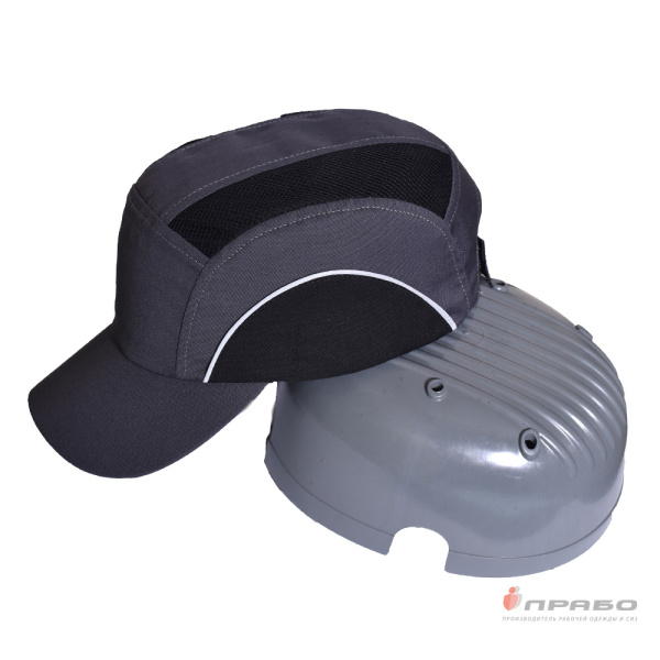 Каскетка защитная с вставкой из ABS-пластика и СОП тёмно-серая