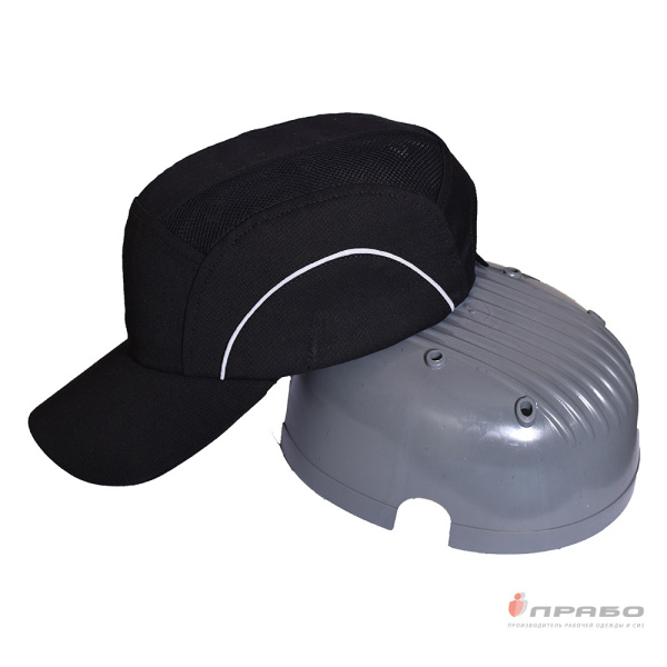 Каскетка защитная с вставкой из ABS-пластика и СОП чёрная