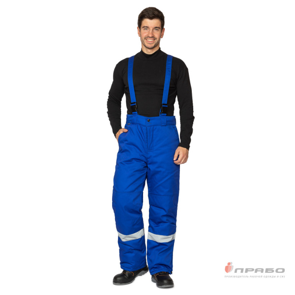 Брюки мужские утеплённые "Зима" васильковые