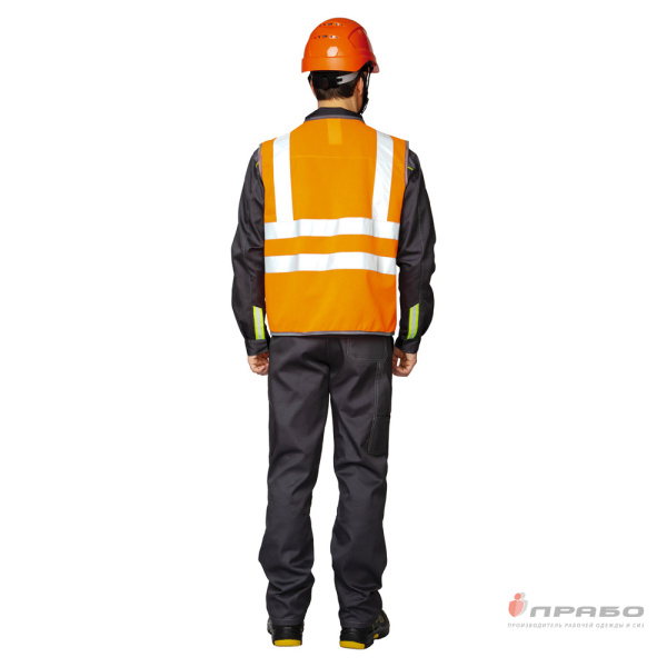 Жилет сигнальный "Спектр Лайт 3" оранжевый на липкой ленте