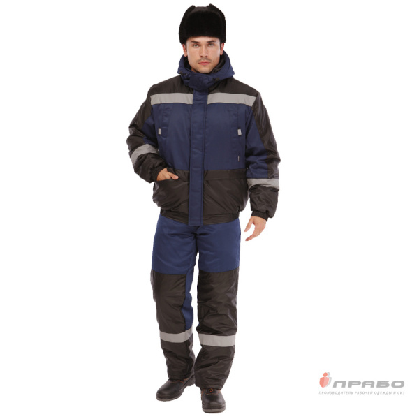 Костюм мужской утеплённый "Стайл" синий (куртка и полукомбинезон)