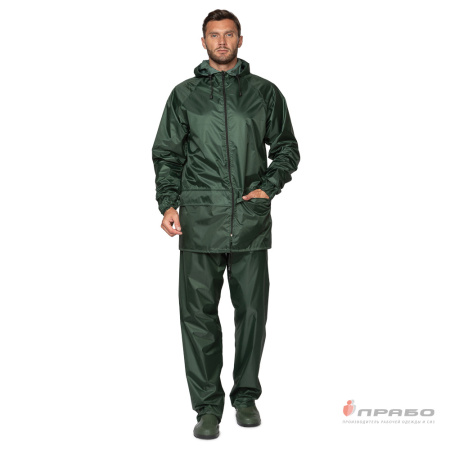 Костюм влагозащитный "Тайфун" зелёный с ПВХ-покрытием (куртка и брюки)