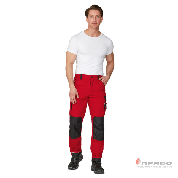 Брюки мужские "Сюрвейер" красный/чёрный