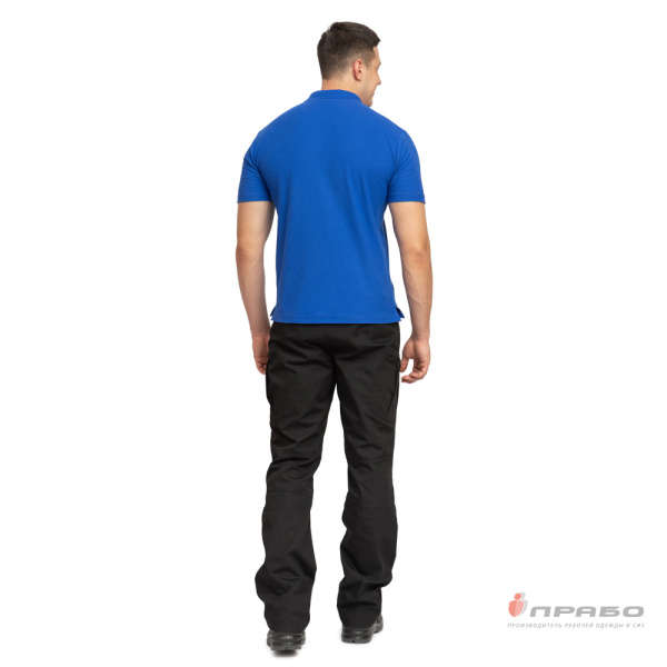 Рубашка "Поло" с коротким рукавом васильковая