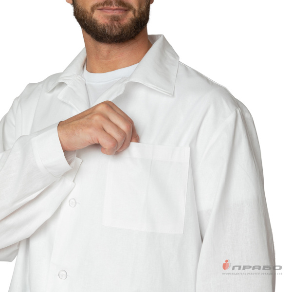 Халат медицинский мужской "Эконом" белый