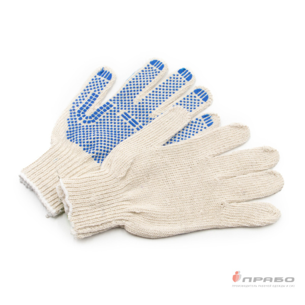 Перчатки х/б с ПВХ-покрытием "Точка" (7,5 класс) Люкс