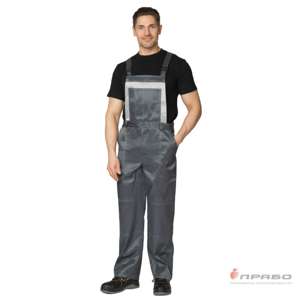 Костюм мужской "Лига" серый для защиты от ОПЗ (куртка и полукомбинезон)