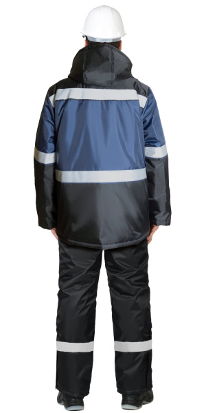 Куртка СИРИУС-ТЕРМИНАЛ зимняя, темно-синяя с черным и СОП