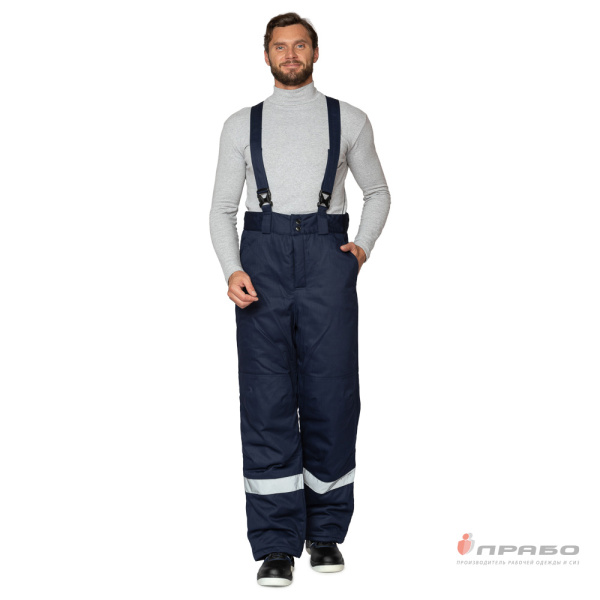 Костюм антистатический мужской утеплённый "Антистат" тёмно-синий/светлый василёк (куртка и брюки)