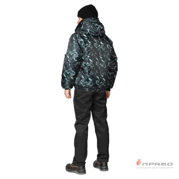 Куртка мужская утеплённая с капюшоном "Альфа" КМФ город серый