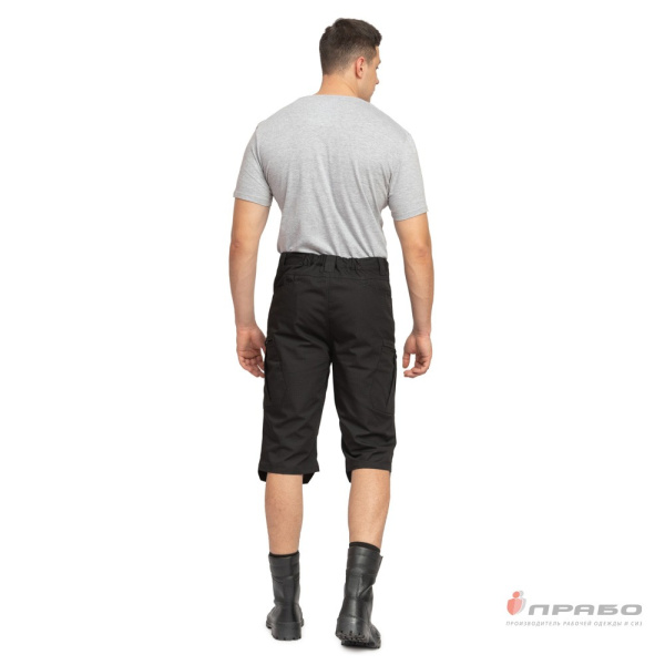 Шорты мужские "Камелот" из ткани рип-стоп чёрные
