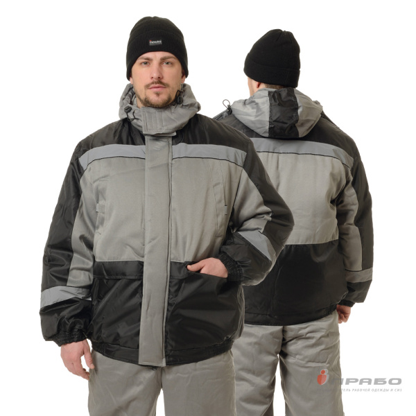 Костюм мужской утеплённый "Стайл" серый (куртка и полукомбинезон)