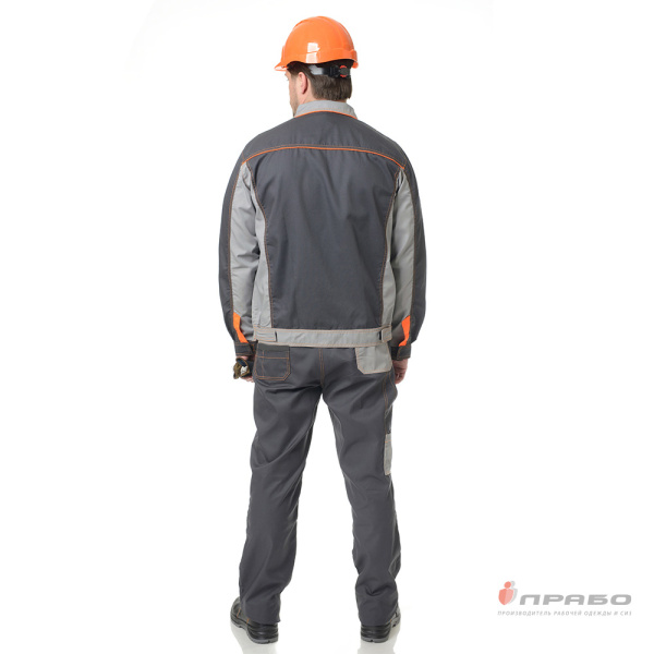 Куртка мужская "Бренд" тёмно-серая/cветло-серая